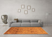 Machine Washable Oriental Orange Industrial Area Rugs in a Living Room, wshurb711org