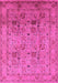 Machine Washable Oriental Pink Industrial Rug, wshurb711pnk