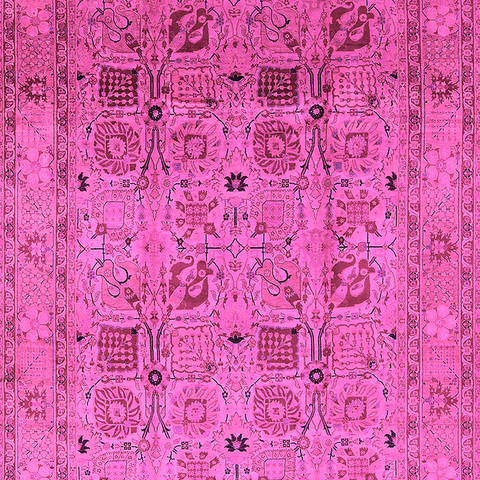 Machine Washable Oriental Pink Industrial Rug, wshurb711pnk
