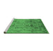 Sideview of Machine Washable Oriental Emerald Green Industrial Area Rugs, wshurb711emgrn