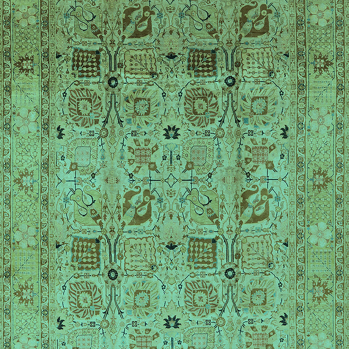 Machine Washable Oriental Turquoise Industrial Area Rugs, wshurb711turq