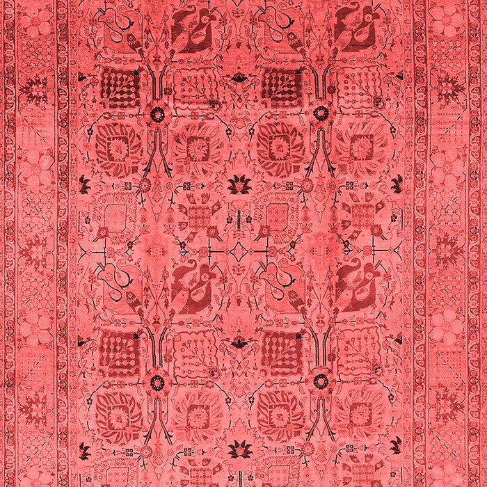 Machine Washable Oriental Red Industrial Rug, wshurb711red