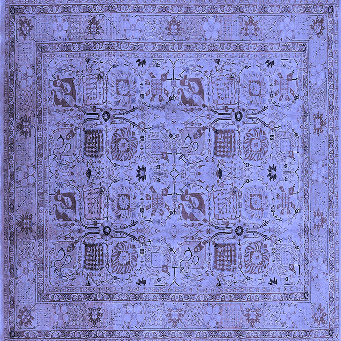 Square Oriental Blue Industrial Rug, urb711blu