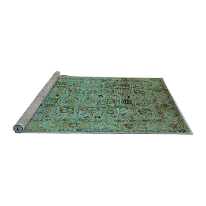 Sideview of Machine Washable Oriental Light Blue Industrial Rug, wshurb711lblu