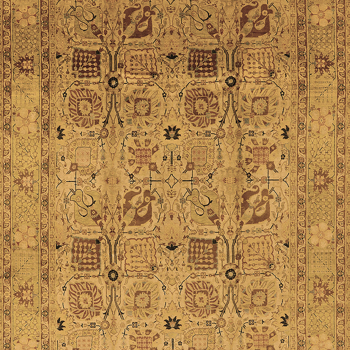 Machine Washable Oriental Brown Industrial Rug, wshurb711brn