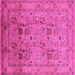 Square Oriental Pink Industrial Rug, urb711pnk