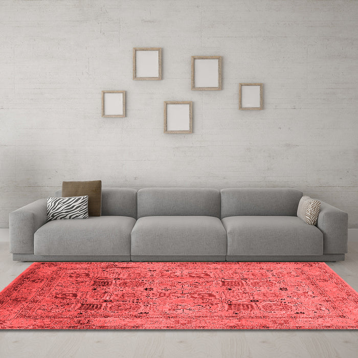 Industrial Red Washable Rugs
