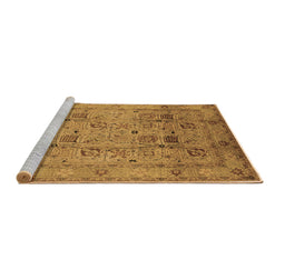 Sideview of Machine Washable Oriental Brown Industrial Rug, wshurb711brn