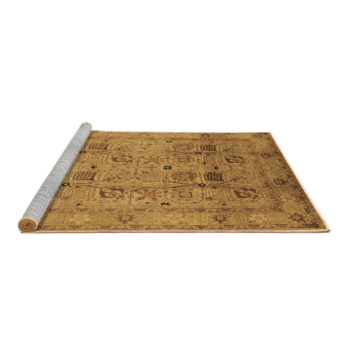 Sideview of Machine Washable Oriental Brown Industrial Rug, wshurb711brn
