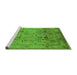 Sideview of Machine Washable Oriental Green Industrial Area Rugs, wshurb711grn