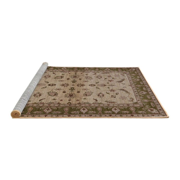 Sideview of Machine Washable Industrial Modern Camel Brown Rug, wshurb712
