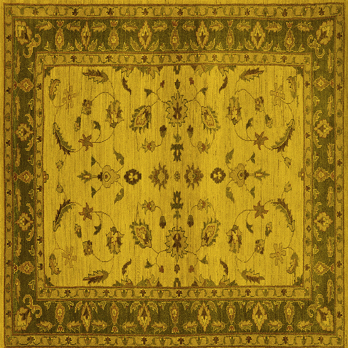 Square Oriental Yellow Traditional Rug, urb712yw