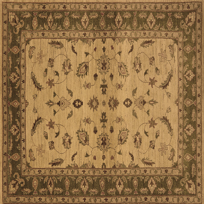 Square Oriental Brown Traditional Rug, urb712brn