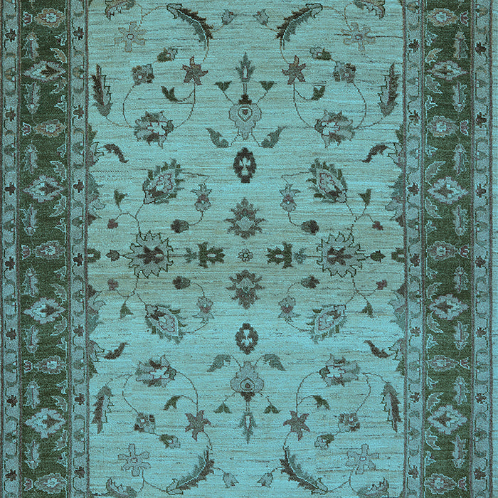 Machine Washable Oriental Light Blue Traditional Rug, wshurb712lblu