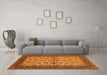 Machine Washable Oriental Orange Traditional Area Rugs in a Living Room, wshurb712org