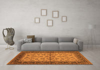 Machine Washable Oriental Orange Traditional Rug, wshurb712org