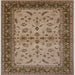 Square Mid-Century Modern Camel Brown Oriental Rug, urb712