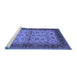 Sideview of Machine Washable Oriental Blue Traditional Rug, wshurb712blu