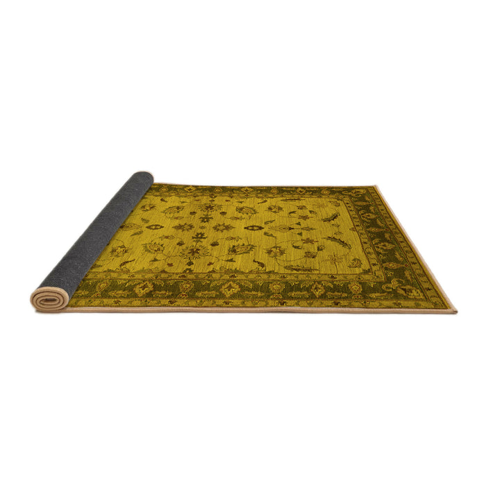 Sideview of Oriental Yellow Traditional Rug, urb712yw