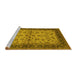 Sideview of Machine Washable Oriental Yellow Traditional Rug, wshurb712yw