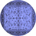 Round Oriental Blue Traditional Rug, urb712blu