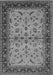 Machine Washable Oriental Gray Traditional Rug, wshurb712gry