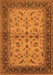 Machine Washable Oriental Orange Traditional Area Rugs, wshurb712org
