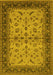 Machine Washable Oriental Yellow Traditional Rug, wshurb712yw