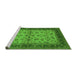Sideview of Machine Washable Oriental Green Traditional Area Rugs, wshurb712grn