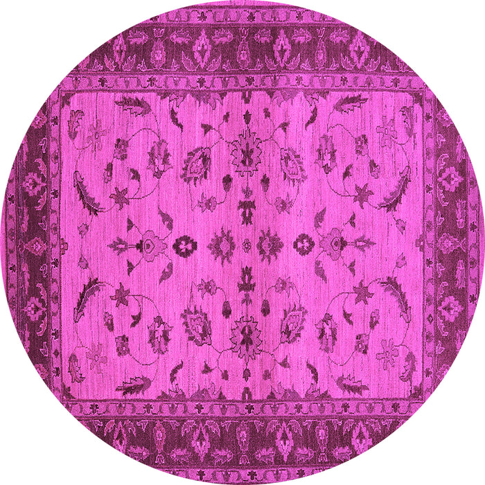 Round Oriental Pink Traditional Rug, urb712pnk