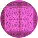 Round Oriental Pink Traditional Rug, urb712pnk