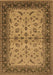 Machine Washable Oriental Brown Traditional Rug, wshurb712brn