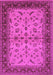 Machine Washable Oriental Pink Traditional Rug, wshurb712pnk
