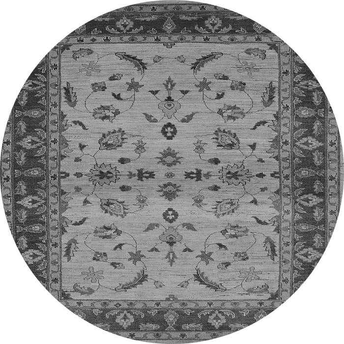 Round Oriental Gray Traditional Rug, urb712gry