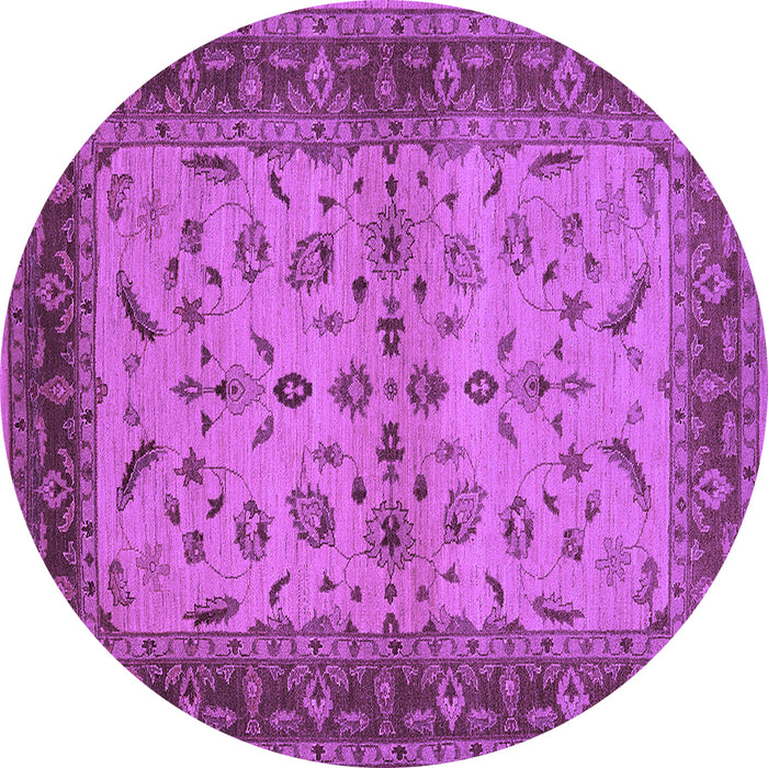 Round Oriental Purple Traditional Rug, urb712pur