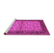 Sideview of Machine Washable Oriental Pink Traditional Rug, wshurb712pnk