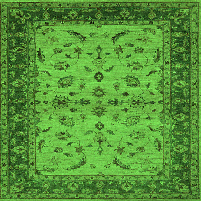 Square Oriental Green Traditional Rug, urb712grn