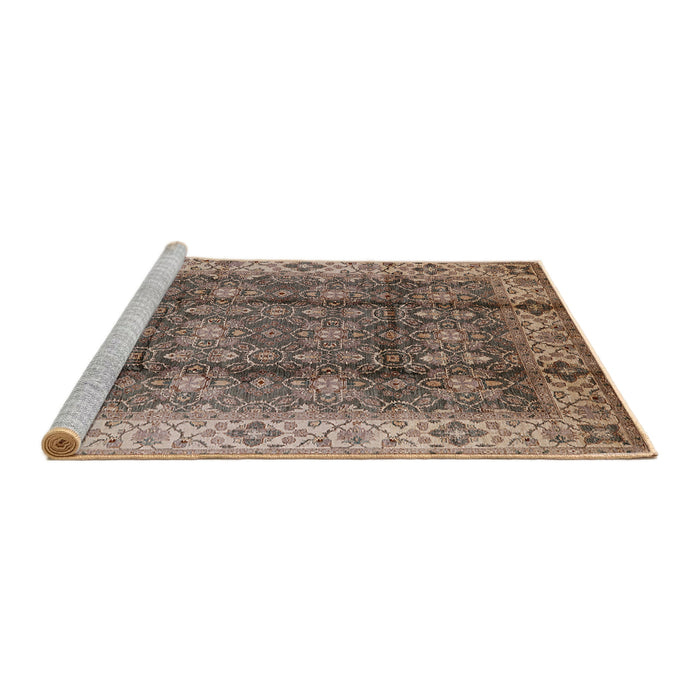 Sideview of Machine Washable Industrial Modern Sepia Brown Rug, wshurb713