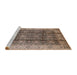 Sideview of Machine Washable Industrial Modern Sepia Brown Rug, wshurb713