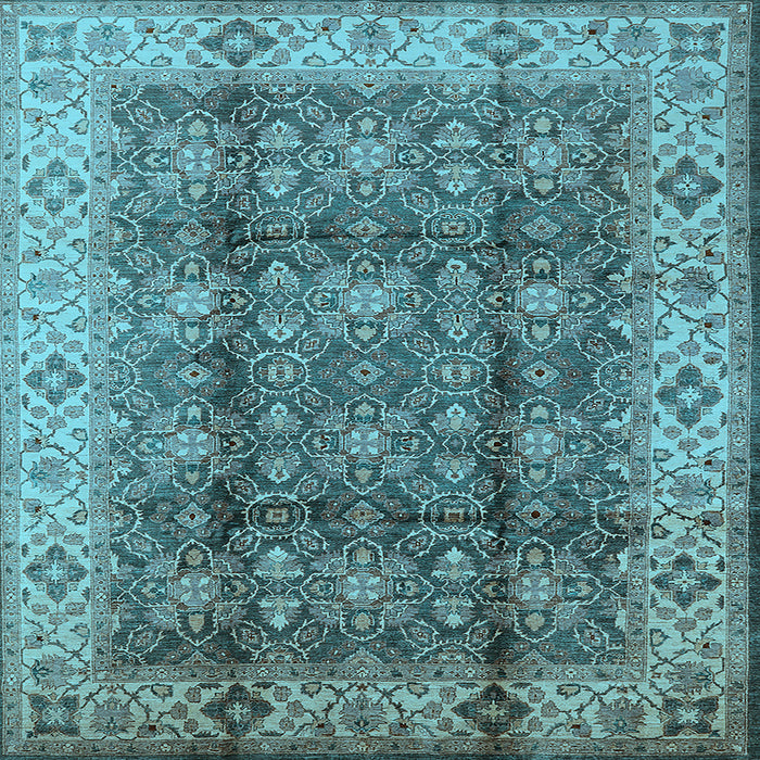 Square Oriental Light Blue Traditional Rug, urb713lblu