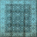 Square Oriental Light Blue Traditional Rug, urb713lblu