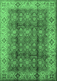 Oriental Emerald Green Traditional Rug, urb713emgrn