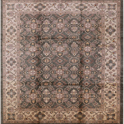 Square Machine Washable Industrial Modern Sepia Brown Rug, wshurb713
