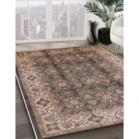 Mid-Century Modern Reddish Brown Oriental Rug, urb713