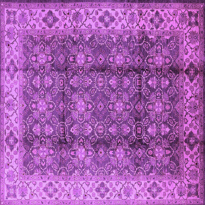 Square Machine Washable Oriental Purple Traditional Area Rugs, wshurb713pur