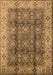 Machine Washable Oriental Brown Traditional Rug, wshurb713brn