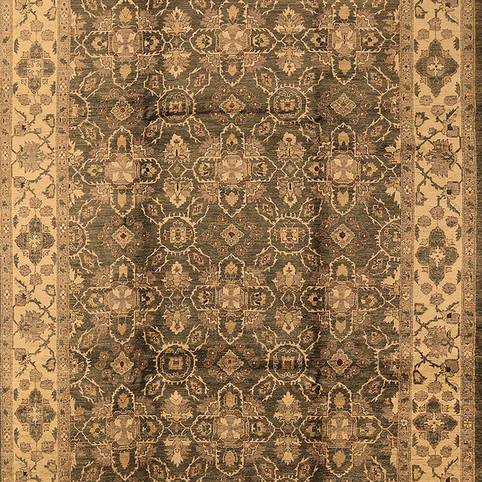 Machine Washable Oriental Brown Traditional Rug, wshurb713brn