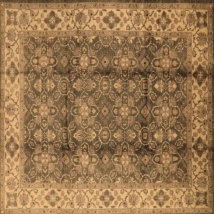 Square Oriental Brown Traditional Rug, urb713brn