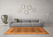 Machine Washable Oriental Orange Traditional Area Rugs in a Living Room, wshurb713org