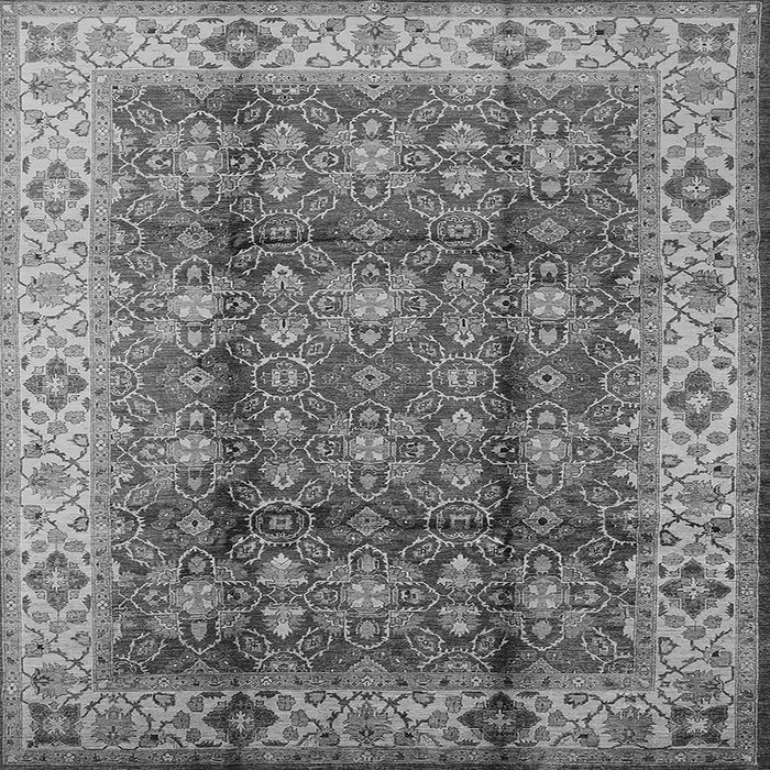 Square Machine Washable Oriental Gray Traditional Rug, wshurb713gry